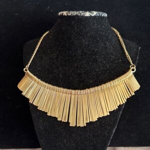 Express Gold Fringe Statement Choker Necklace
